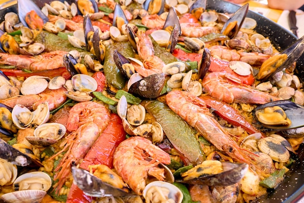 Paella fatta in casa da vicino