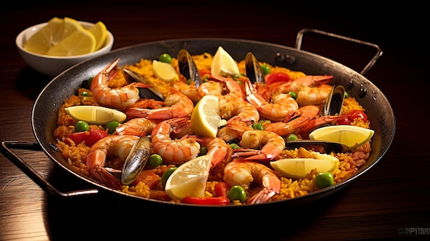 Paella messicana colorata e deliziosa