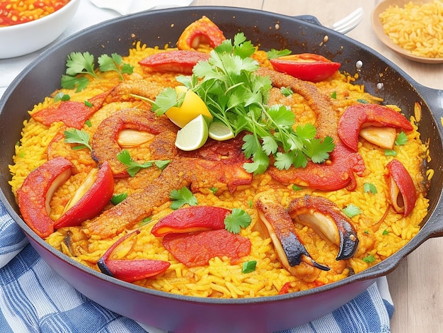 Paella spagnola gustosa