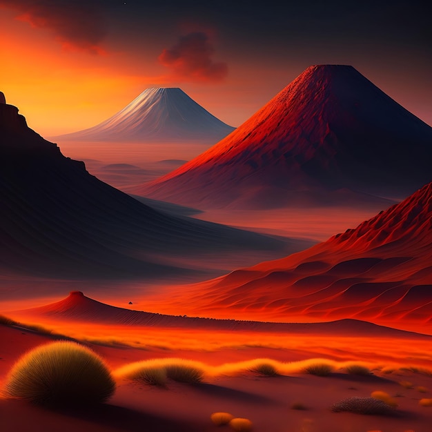 Paesaggi del pianeta Una terra desolata vulcanica piena