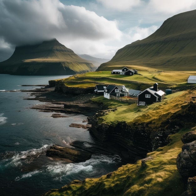 Paesaggi delle Isole Faroe catturati in estate Ai generativa