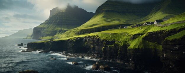 Paesaggi delle Isole Faroe catturati in estate Ai generativa