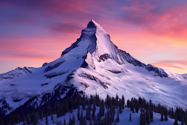 Paesaggi di montagna con vivace luce alpina all'alba o al tramonto