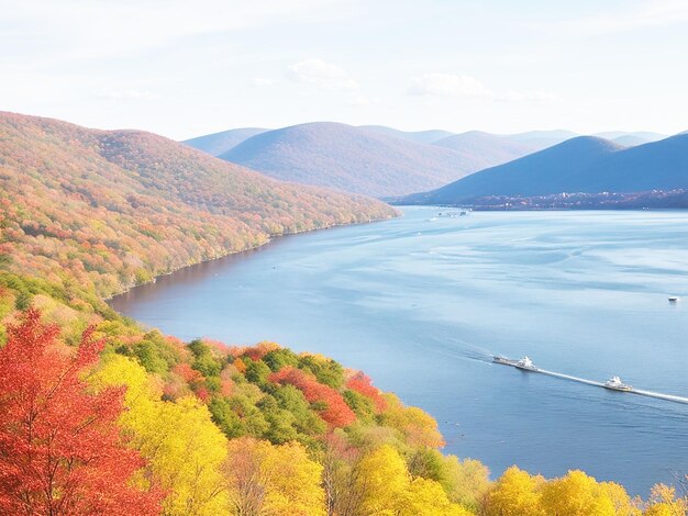 Paesaggi profondamente bellissimi sono una firma del fiume Hudson ai generato