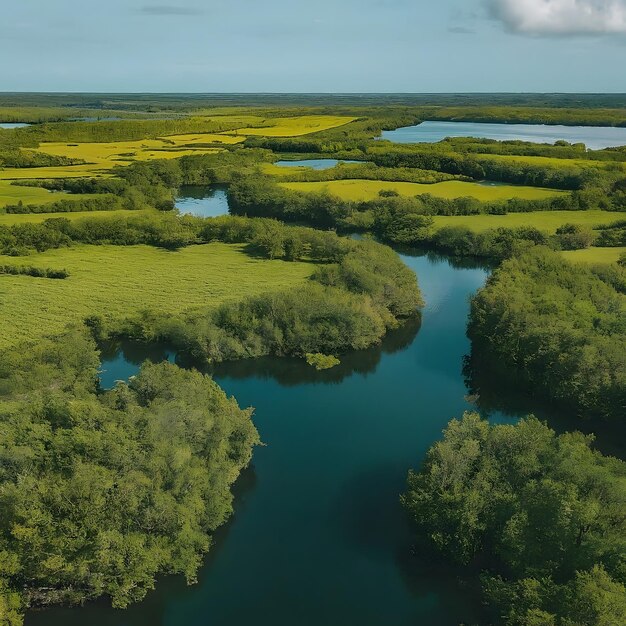 Paesaggi verdi ambientali tranquilli Scene naturali vibranti per progetti ecologici Microstock Image