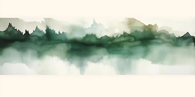 Paesaggio a Similar Modern Minimalist Watercolor Art Sage Green Color Peaceful impressive nature