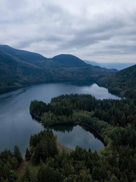 Paesaggio aereo del lago Hicks