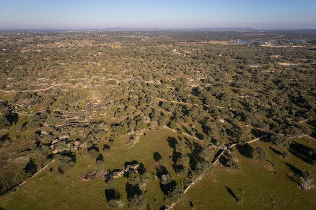 Paesaggio aereo vicino a Arroyo de la Luz Extremadura Spagna