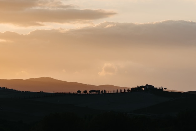 Paesaggio al tramonto.