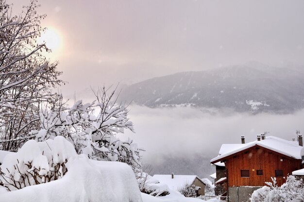 Paesaggio alpino invernale