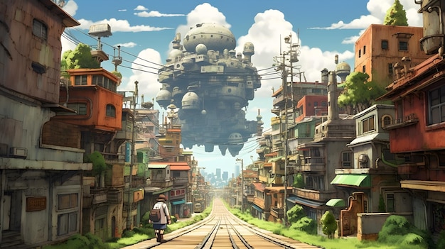 Paesaggio anime in stile Studio Ghibli