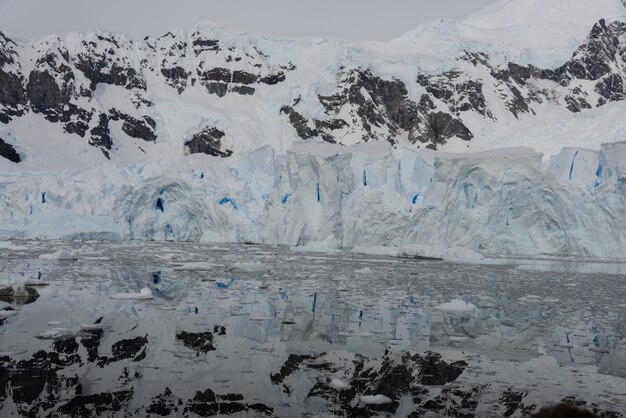 Paesaggio antartico con la riflessione