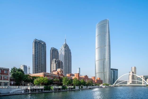 Paesaggio architettonico urbano a Tianjin, in Cina