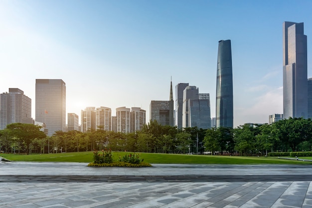 Paesaggio architettonico urbano moderno di Guangzhou, Cina