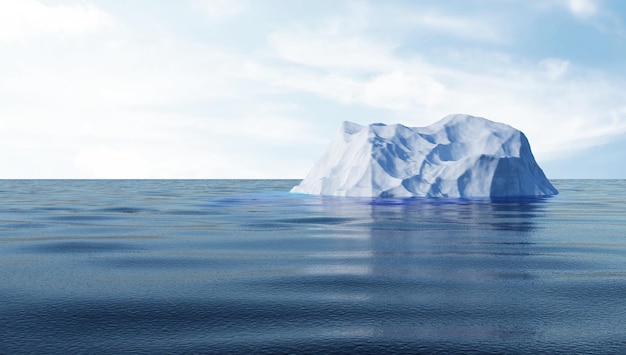 Paesaggio artico con iceberg nell'oceano o nel mare