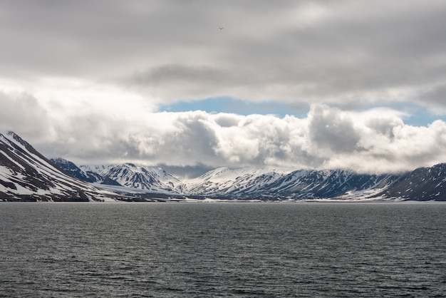 Paesaggio artico nelle Svalbard con ghiacciaio