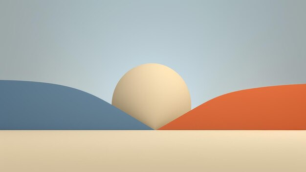 Paesaggio astratto minimalista surrealista sullo sfondo effetti 3D Nessun colore brillante