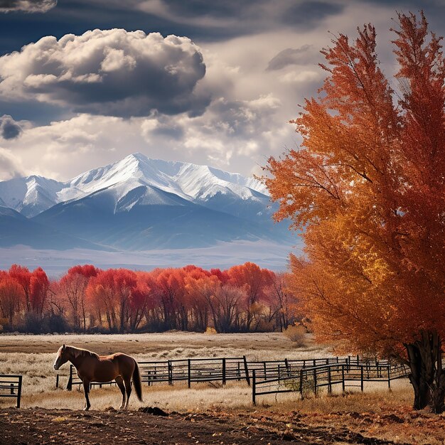 Paesaggio autunnale naturale generato dall'AI