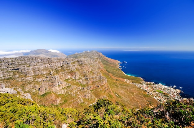 Paesaggio che circonda la Table Mountain a Città del Capo, in Sudafrica