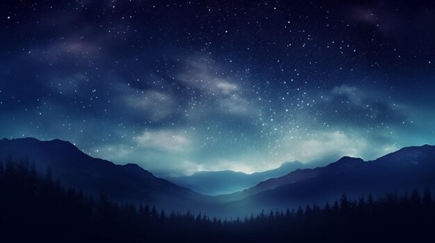 paesaggio cielo stellato montagne sullo sfondo natura stelle notturne astrofoto