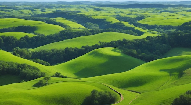 paesaggio con erba e cielo paesaggio con campi vista panoramica del paesaggio verde del campo