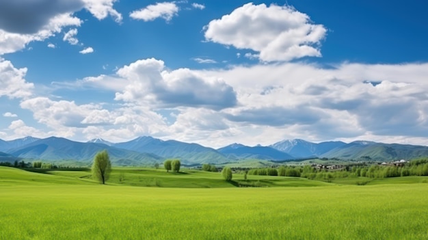 paesaggio con erba e cielo