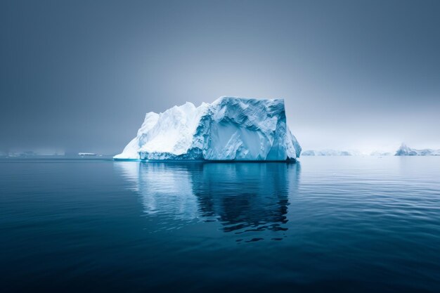 Paesaggio con iceberg nel concetto di riscaldamento globale delle acque