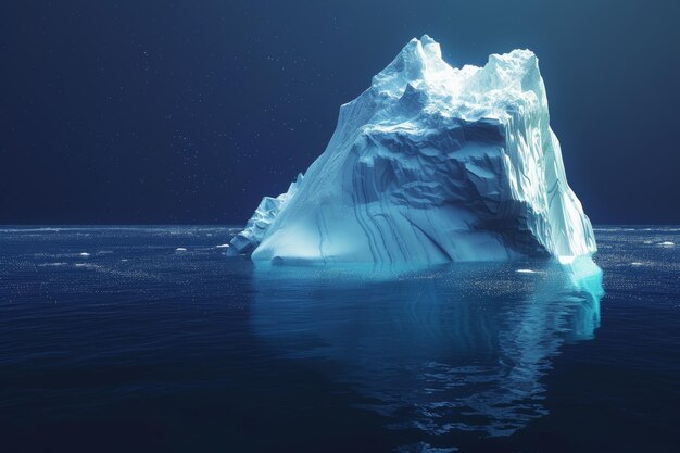 Paesaggio con iceberg nel concetto di riscaldamento globale delle acque