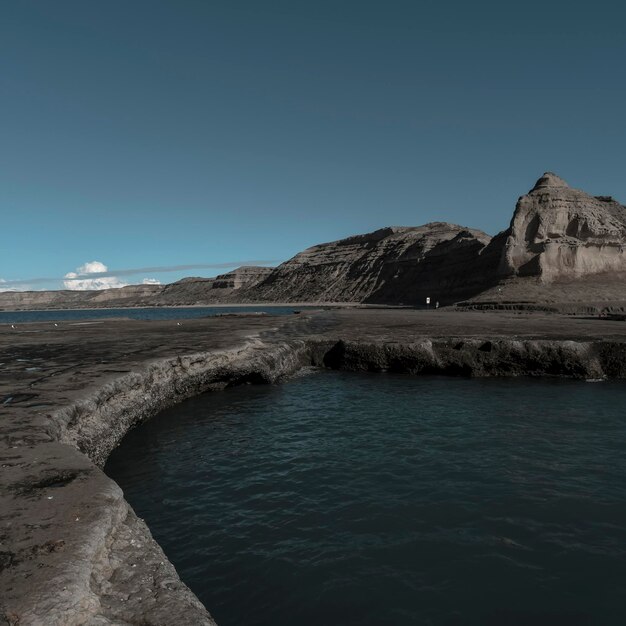 Paesaggio costiero con scogliere nella Penisola Valdes Patrimonio dell'Umanità Patagonia Argentina