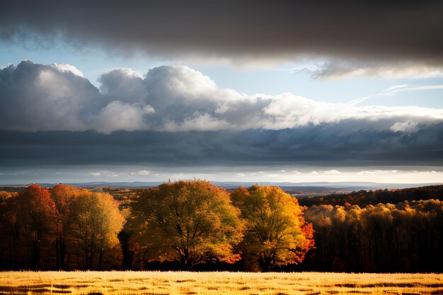 Paesaggio d'autunno fotografia professionale fotografia realistica