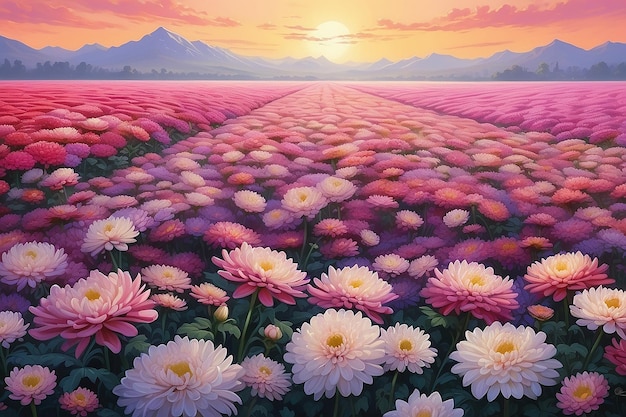 Paesaggio da sogno del crisantemo