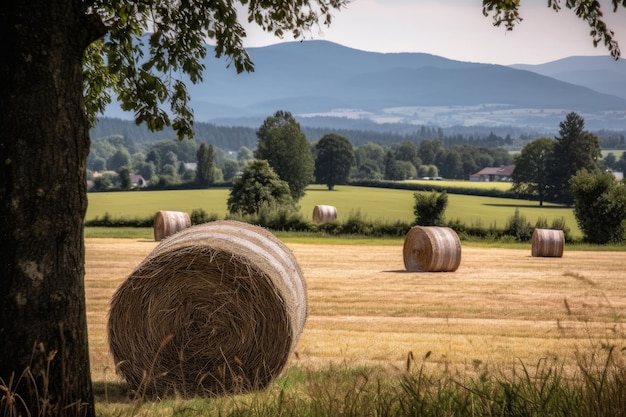 Paesaggio dei campi del paese