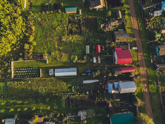 Paesaggio del campo e del villaggio dell'avena