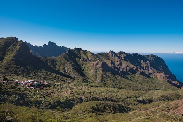 Paesaggio del canyon di Masca, famoso punto escursionistico turistico a Tenerife, Isole Canarie, Spagna.