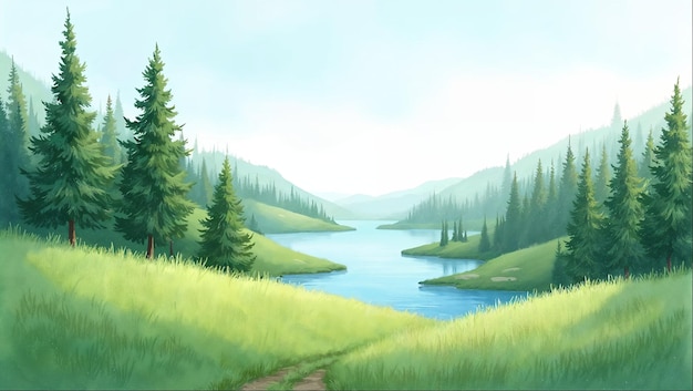 Paesaggio del lago di Serene Mountain