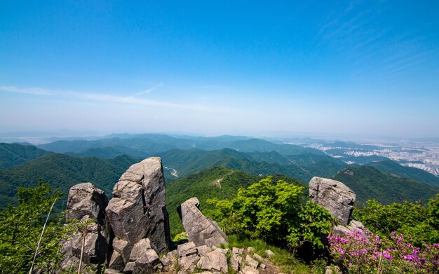 Paesaggio del monte Mudeungsan a Gwangju, in Corea del Sud