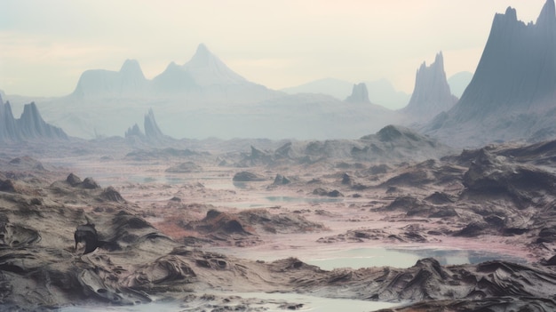 Paesaggio del pianeta alieno Una vista accattivante