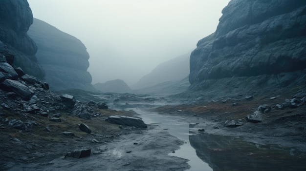 Paesaggio del pianeta alieno Una vista accattivante