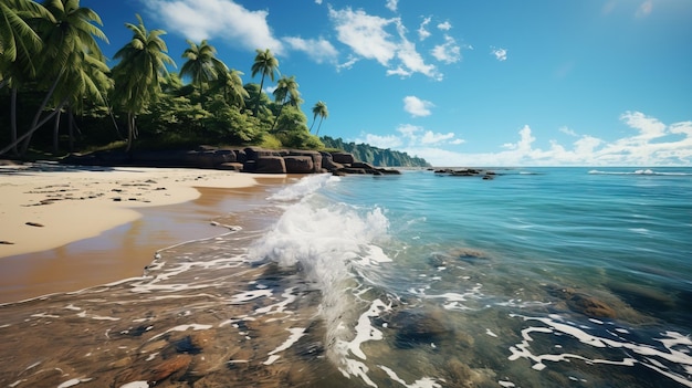 Paesaggio dell'isola tropicale e spiaggia bellissima vista