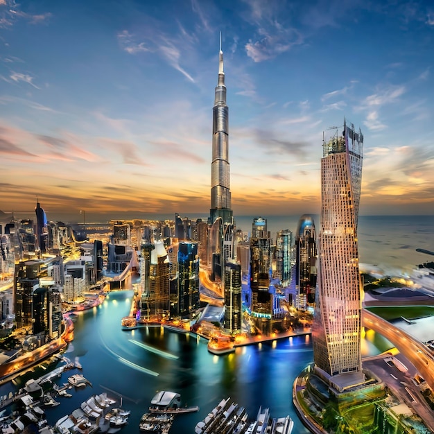 Paesaggio della città di Dubai