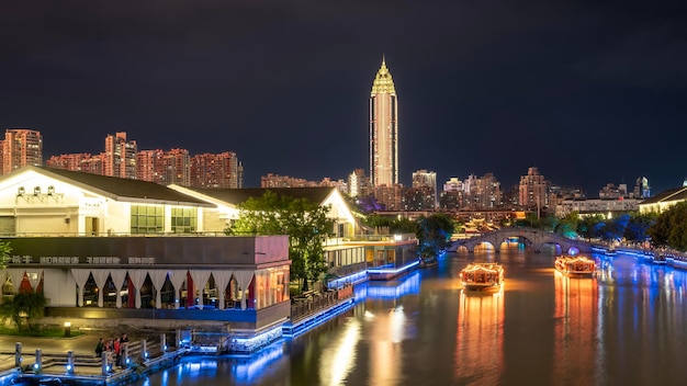 Paesaggio della città di Wenzhou Paesaggio notturno