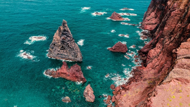 Paesaggio della costa dell'oceano