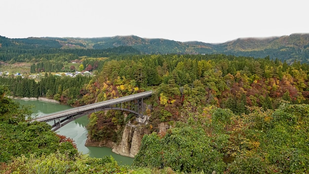 Paesaggio della linea Tadami a Fukushima, Giappone