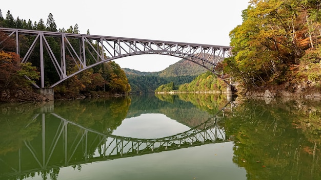 Paesaggio della linea Tadami a Fukushima, Giappone