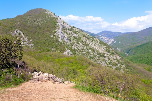 Paesaggio della montagna della Crimea della primavera (Ucraina).