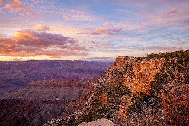 Paesaggio della natura del Grand Canyon in Arizona, USA al tramonto