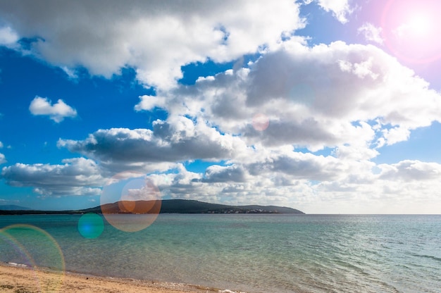 Paesaggio della spiaggia di mugoni sardegna