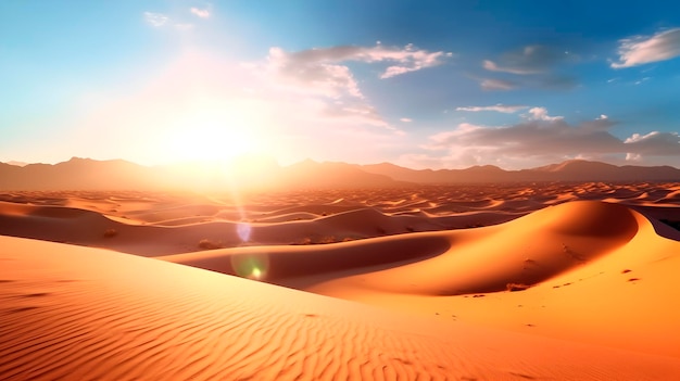 Paesaggio desertico bellissime dune di sabbia oasi di sabbia bianca e dorata miraggio