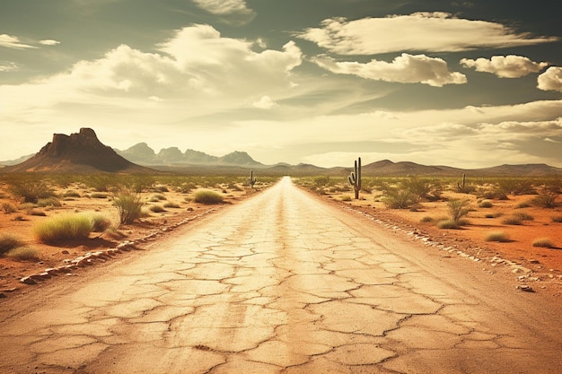 Paesaggio desertico con strada