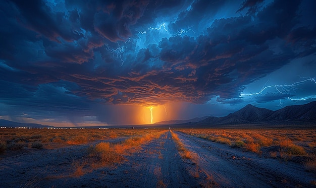 Paesaggio deserto tempestoso